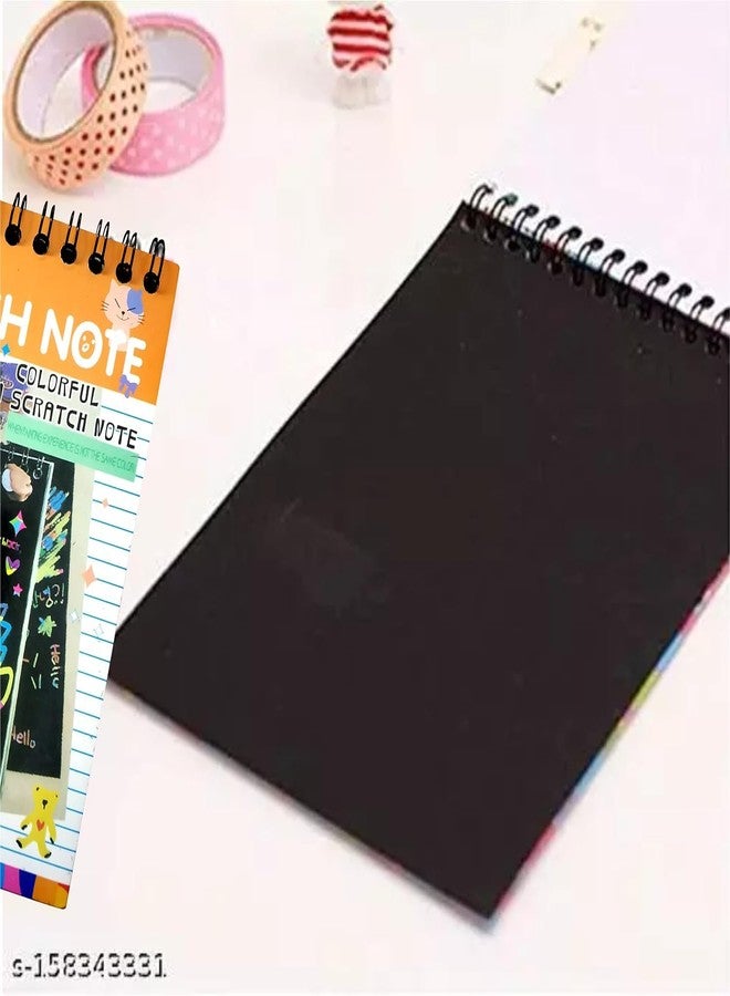 Evissa Scratch Note Colorful Magic Art Craft Kit | Multicolor Scratch Books for Kids Ages 3-12 | Creative Drawing & Educational Activity Toy | Ideal Birthday & Return Gift (Pack of 12) - Image 4